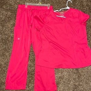 Healing Hands Pink Scrub Set